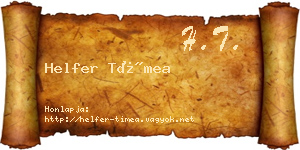 Helfer Tímea névjegykártya